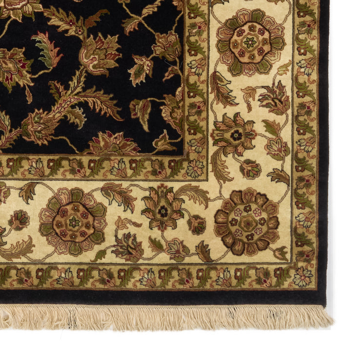 8x10 Indo Persian Beige/Black Wool and Silk.