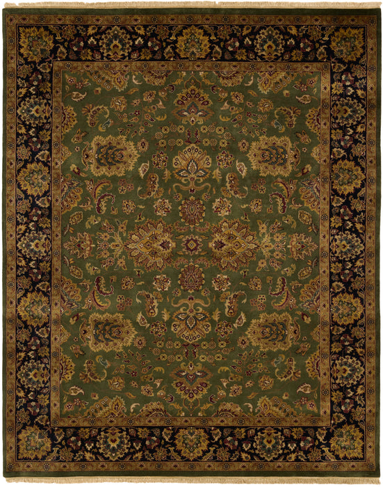 Mashhad 6x9 Green/Black Wool