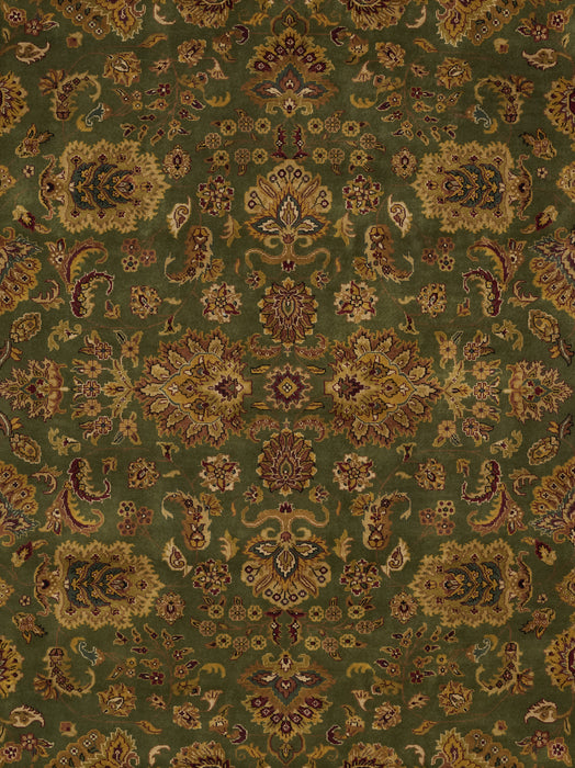 Mashhad 8x10 Green/Black Wool