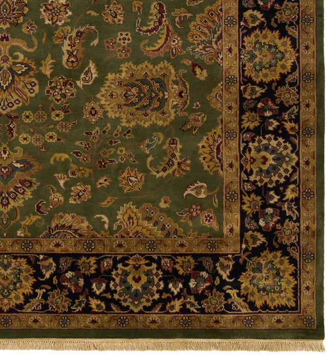 Mashhad 6x9 Green/Black Wool