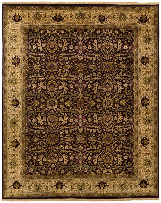 Indo Persian 8x10 Aubergine/Beige Wool