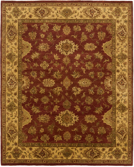 Impressions 8x10 Tomato Red Beige Wool