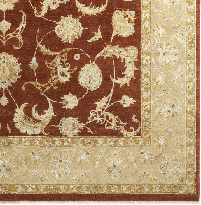 Reflections 8x10 Red/Beige Wool and Raw Silk