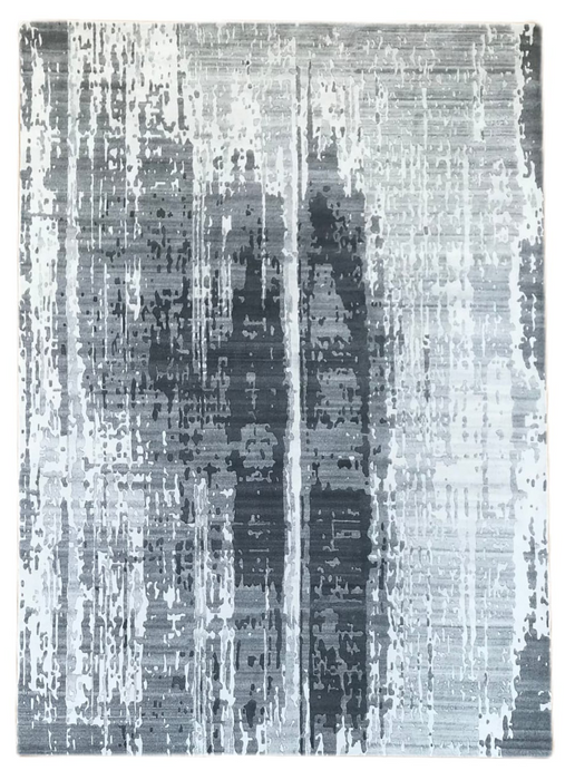 Marble 8x10 Charcoal/Grey Wool and Bamboo Silk