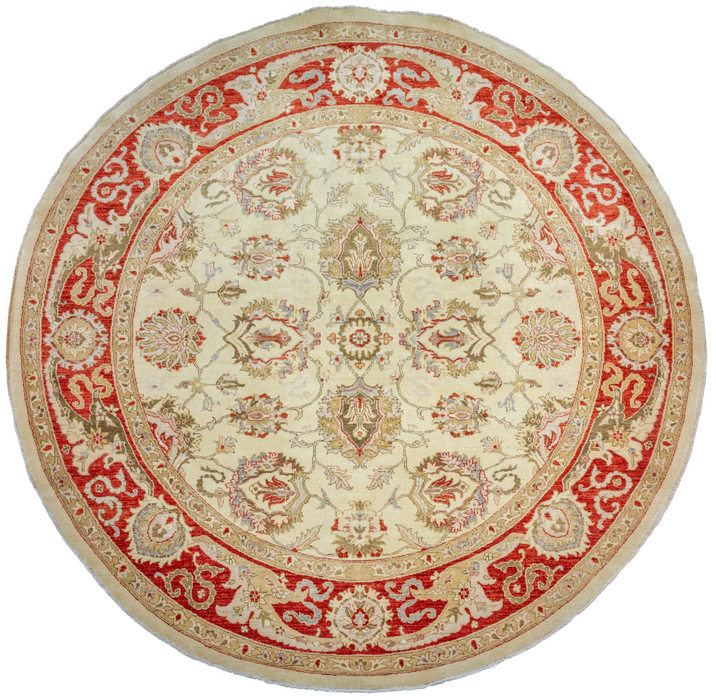Chobi 8x8 Ivory/Red Ghazni Wool