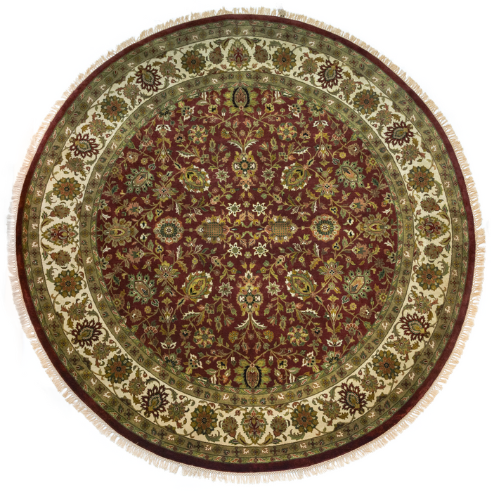 Indo Persian 8x8 Red/Ivory Wool