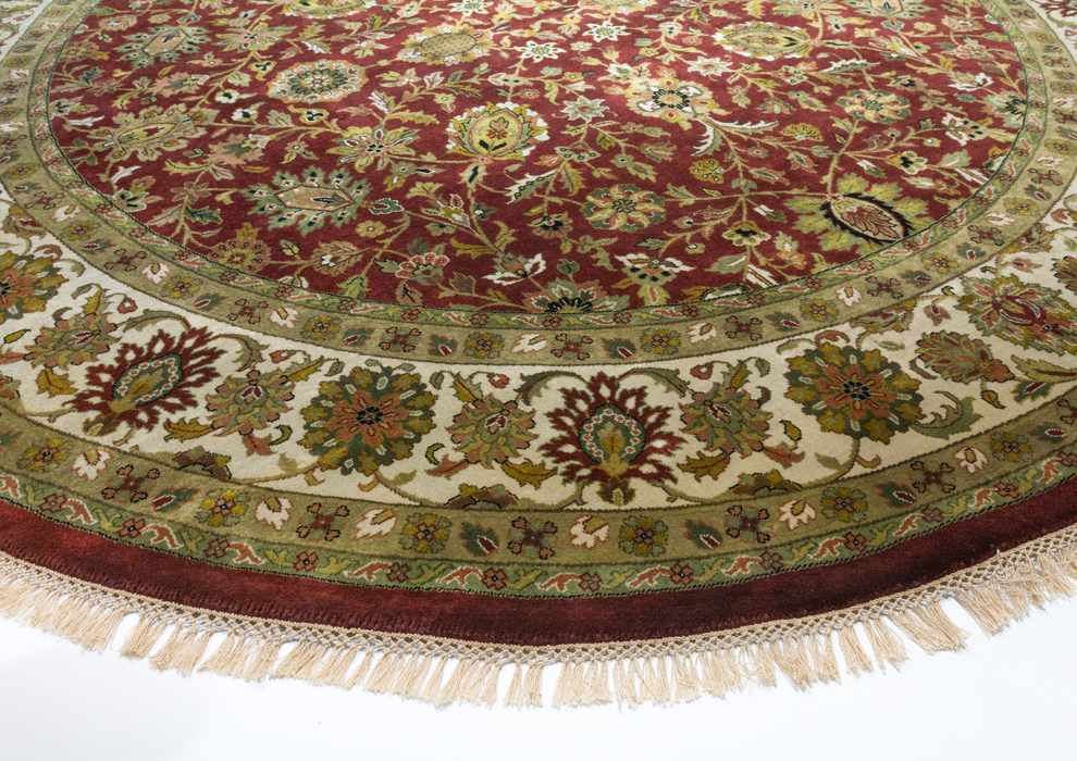 Indo Persian 8x8 Red/Ivory Wool