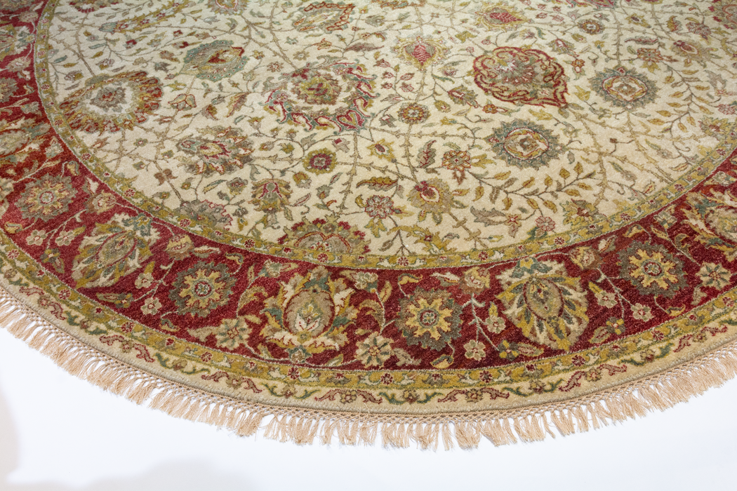 Indo Persian 8x8 Ivory/Red Wool
