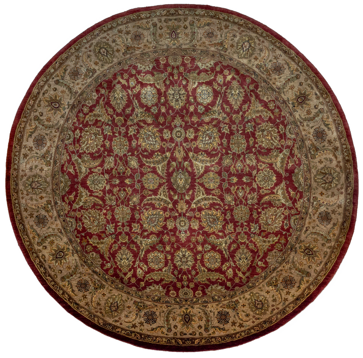 Premiere 8x8 Red/Beige Hand-spun Wool