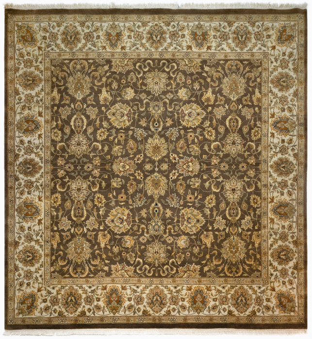 Premiere 8x8 Ivory/Brown Wool