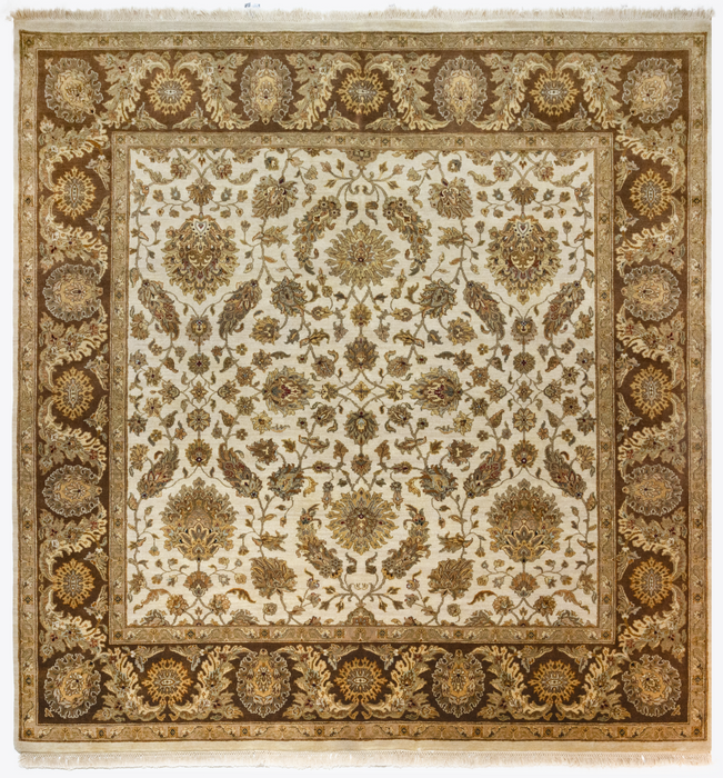 Premiere 8x8 Ivory/Brown Wool