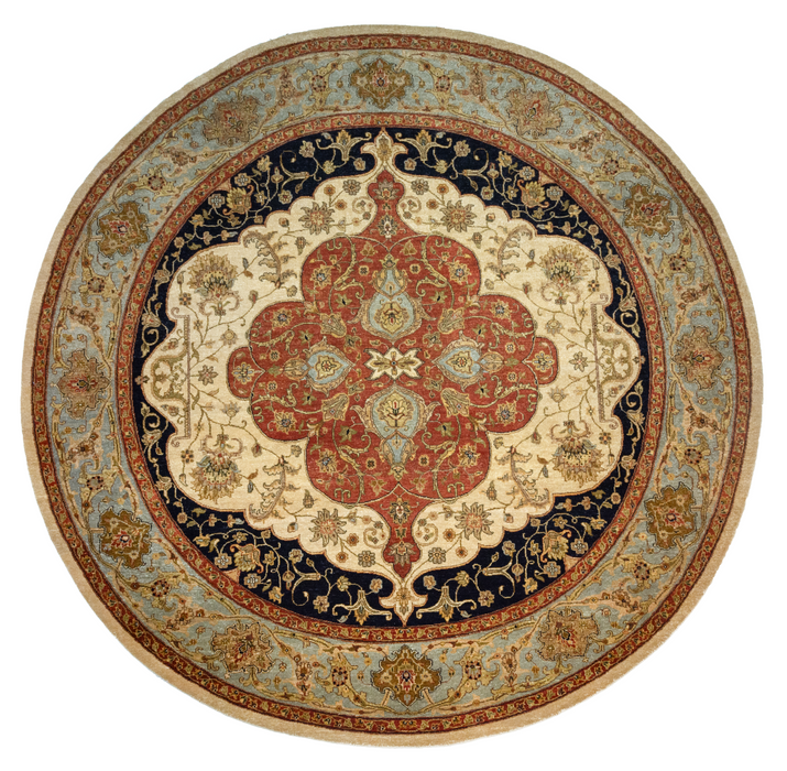 Elegance 8x8 Red/Blue/Ivory Ghazni Wool.