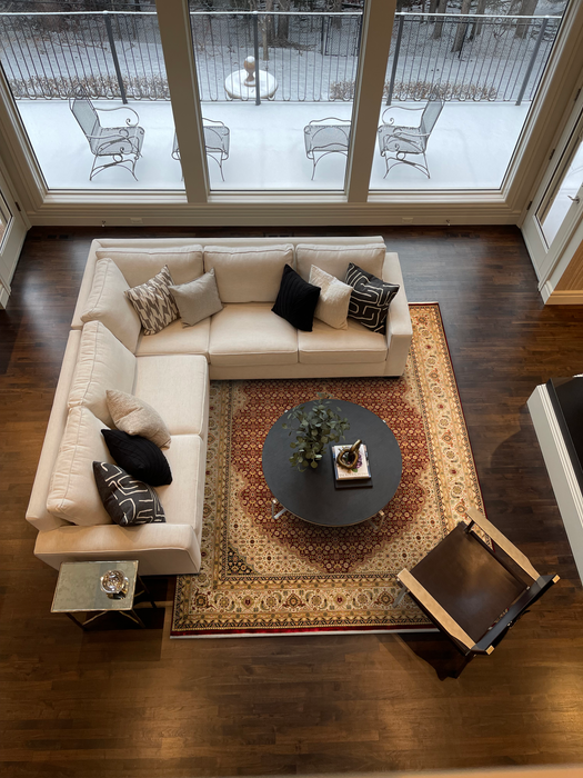 Tabriz 8x10 Burgundy/Beige/Blue Wool and Silk