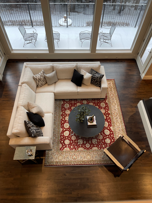 Indo Persian 8x10 Burgundy/Beige Wool and Silk