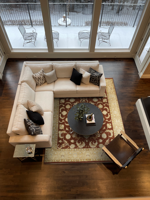 Reflections 8x10 Red/Beige Wool and Raw Silk