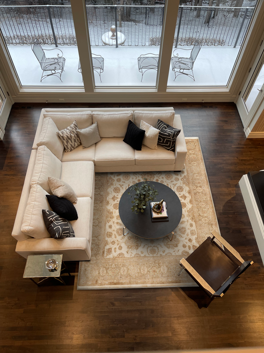 Superluxe 8x10 Ivory/Charcoal Raw Silk