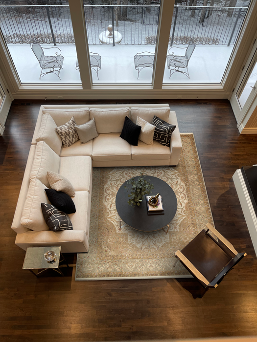 Varanasi 8x10 Beige/Light Green Wool and Silk