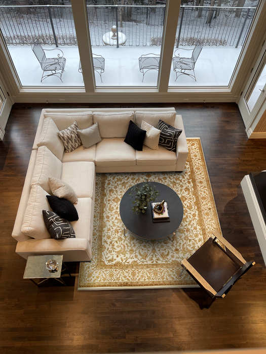 Varanasi 8x10 Beige/Light Green Wool and Silk Embossed