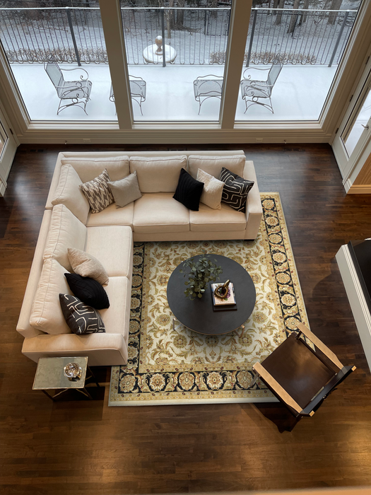 Agra 8x10 Black/Ivory/Beige Wool