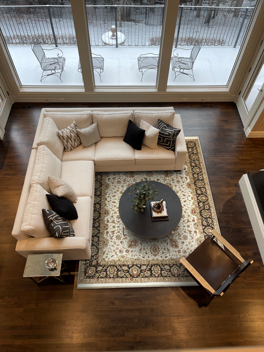 Indo Persian 8x10 Ivory/Black Wool and Silk