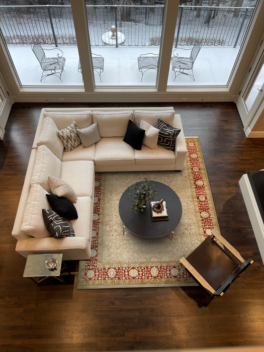 New Bakhtyar 8x10 Camel/Bulgarian Red Wool and Silk