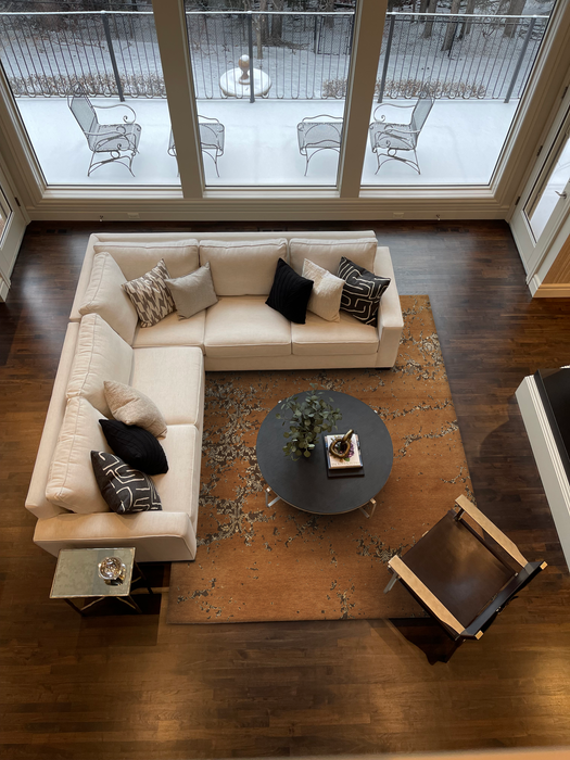 Erased Pokhara Brown/Cream Wool & Silk