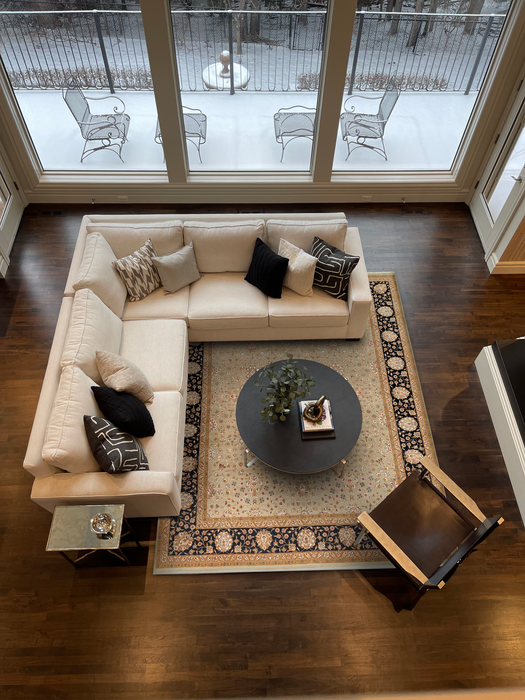 Indo Persian 8x10 Kirman Olive Green/Black Wool and Silk