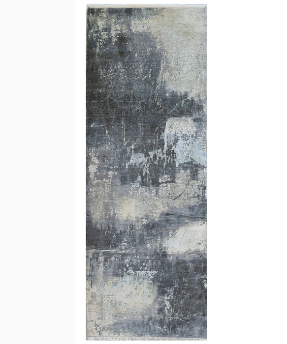 Twilight 3x8 Runner Charcoal Wool and Silk *New*