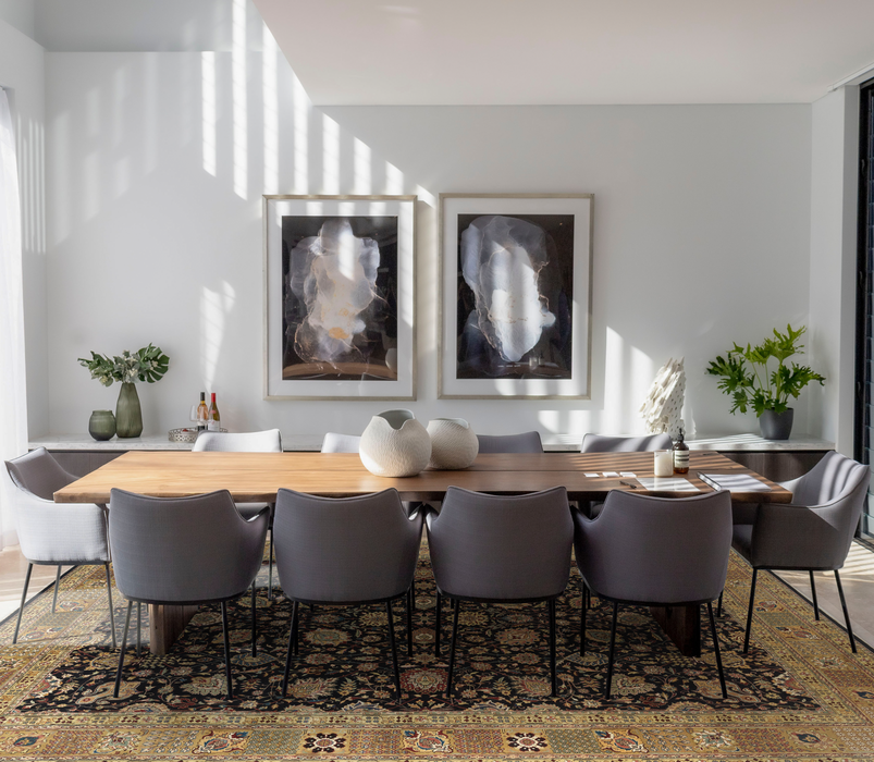 Tabriz 9x12 Black/Light Gold Wool