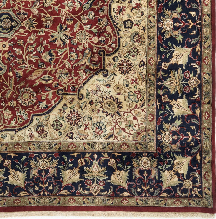 Indo-Persian Varanasi Red/Navy Wool
