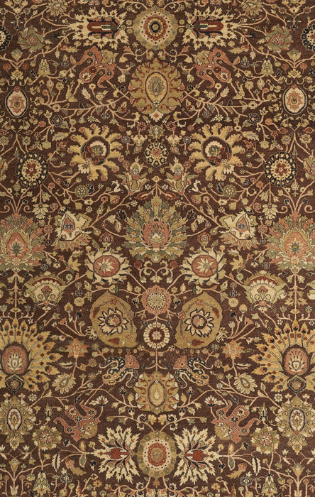 Agra Kashan 9x12 Brown/Gold Ghazni Wool