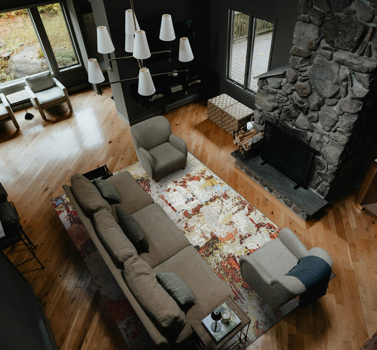 Sedona 9x12 Beige/Rust Wool and Silk