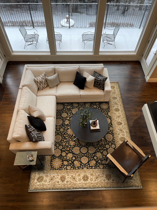 Agra Collection 9x12 Black/Ivory Wool