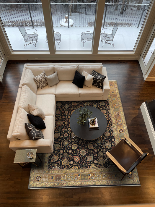 Tabriz 9x12 Black/Light Gold Wool