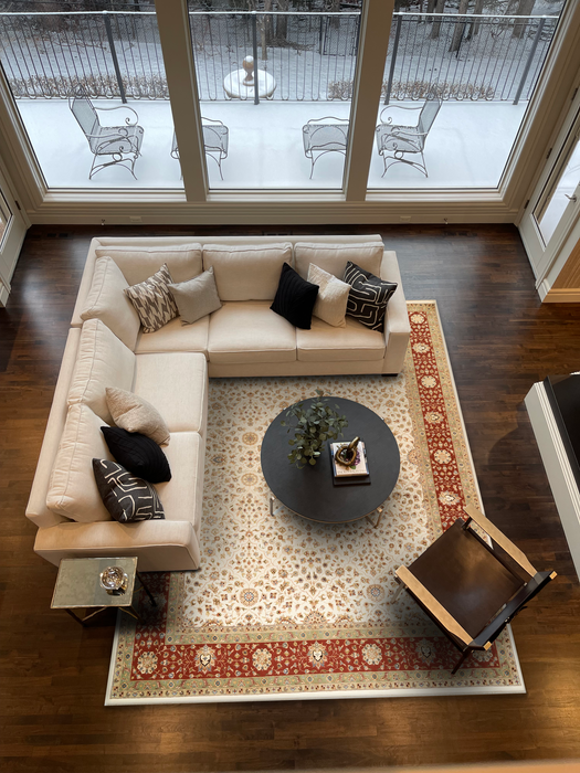 Bakhtyar 9x12 Beige/Rust/Ivory Wool and Silk