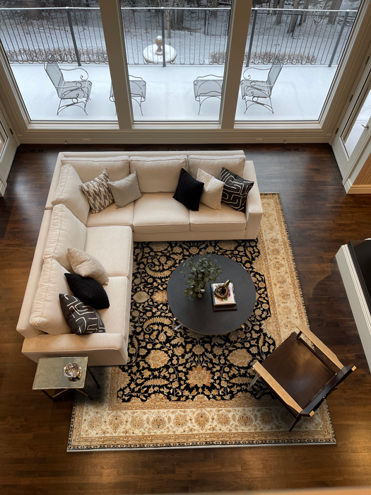 Reflections 9x12 Black/Gold Wool and Silk