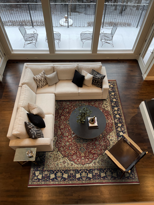 Indo-Persian Varanasi Red/Navy Wool