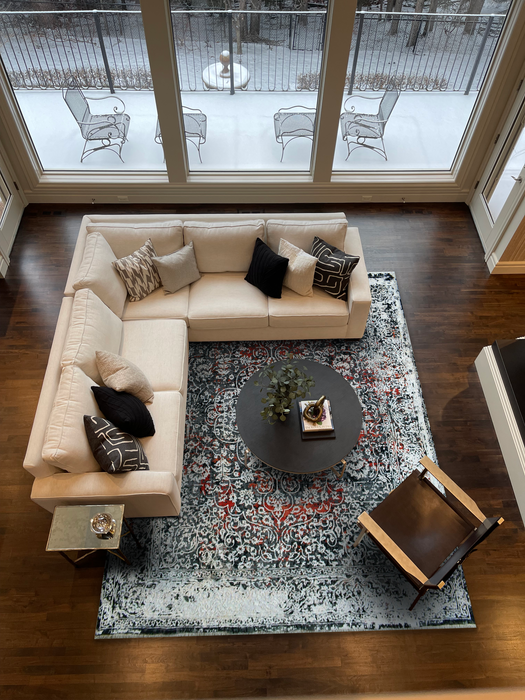 Eterno 8x10 Grey/Ivory Wool and Silk Embossed