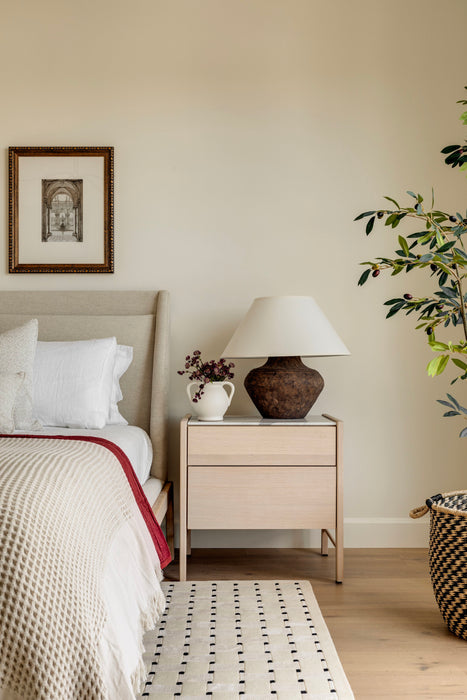 Basket 8x10 Ivory/Black Wool and Bamboo Silk