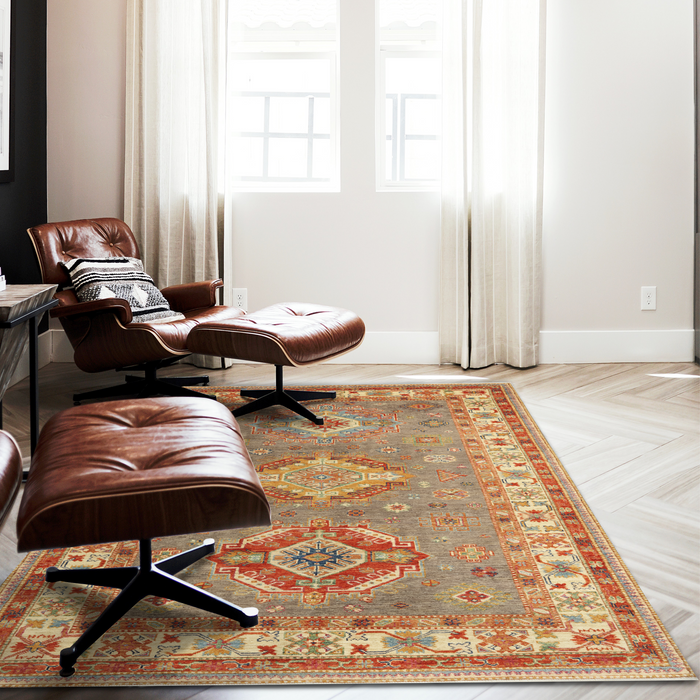 Super Kazak 5x7 Grey Ivory