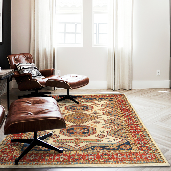 Super Kazak 5x7 Red Ivory