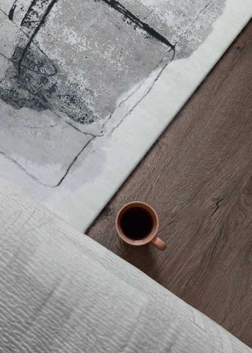 Sangha 8x10 Ivory/Grey Wool and Silk