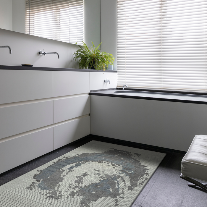 Enso 4x6 Blue/Beige Wool