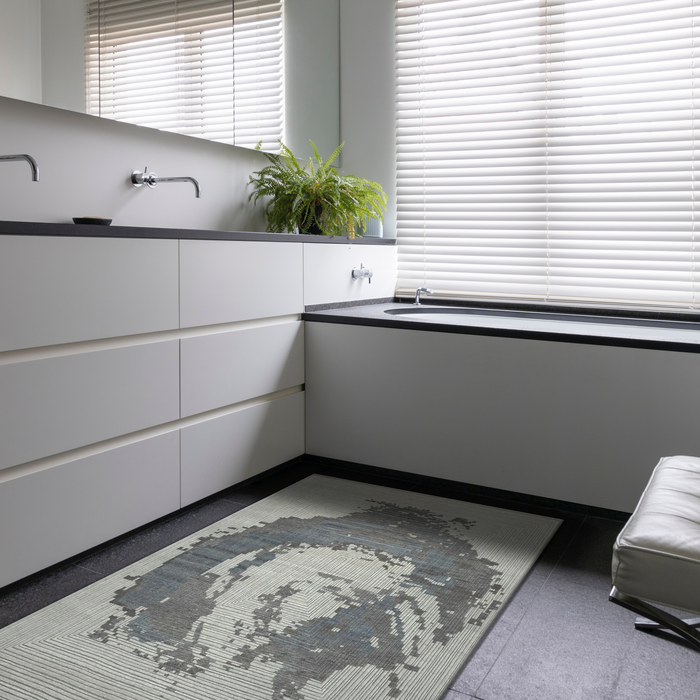 Enso 3x5 Blue/Beige Wool