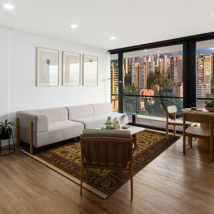 Premiere 6x9 Ivory/Black Wool