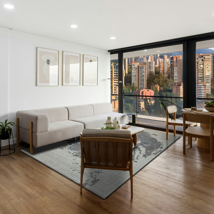 Enso 6x9 Blue/Beige Wool