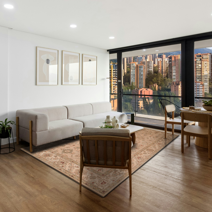 Chobi 6x9 Beige and Ivory Wool