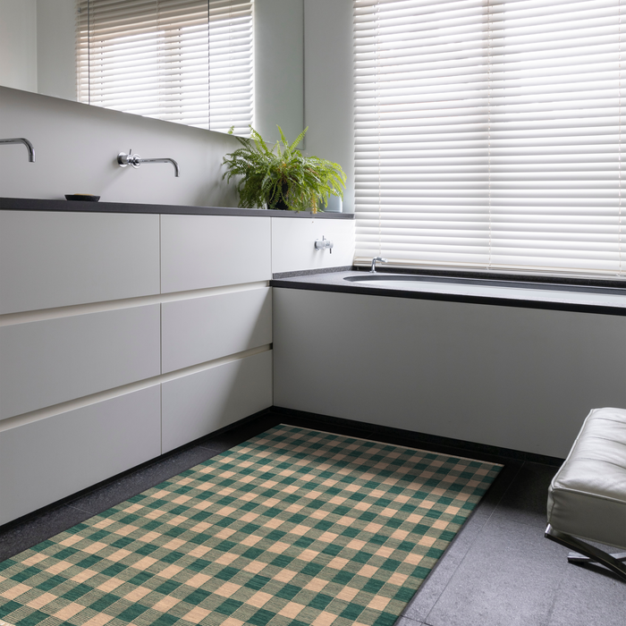 Check 4x6 Blue/Beige Wool A