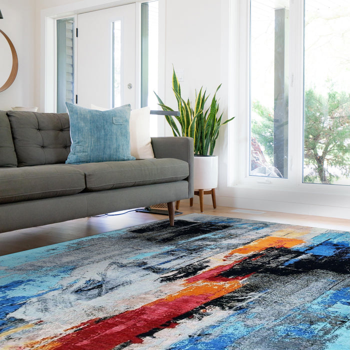 Shibuya 5x7 Blue Wool and Silk