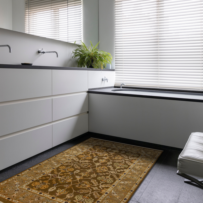 Reflections 3x5 Brown/Gold Wool & Embossed Silk B